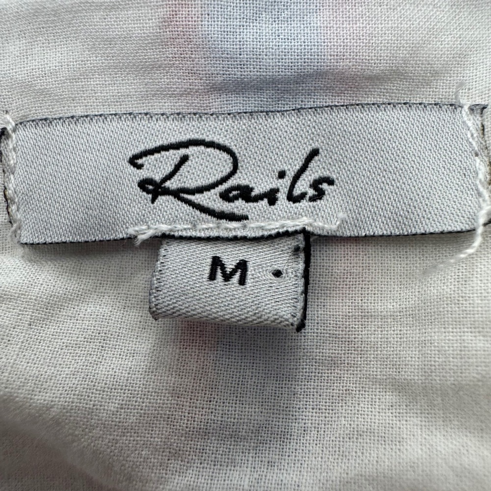 Rails‎ Dress Medium Linen Blend Ruffle Tiered Mini Sleeveless Summer 4th of July - Picture 4 of 9